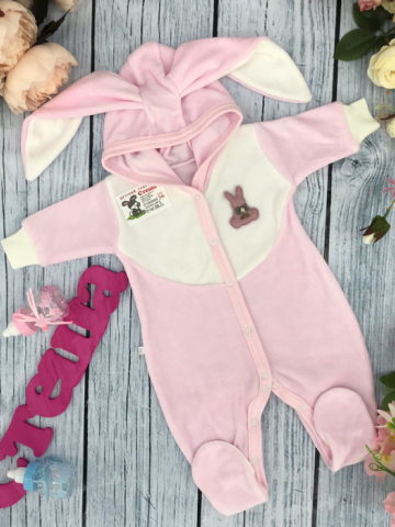 Купить оптом 212. Комбинезон с ушками, хлопок 80% велюр, 20%  ПЭ 62.68,74 в Оренбурге