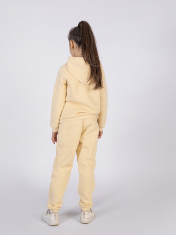 296-СЛ. Свитшот с капюшоном  + Штаны, хлопок 65%, 35%  ПЭ, 3-х нитка (начес) сливочный 80,86,92